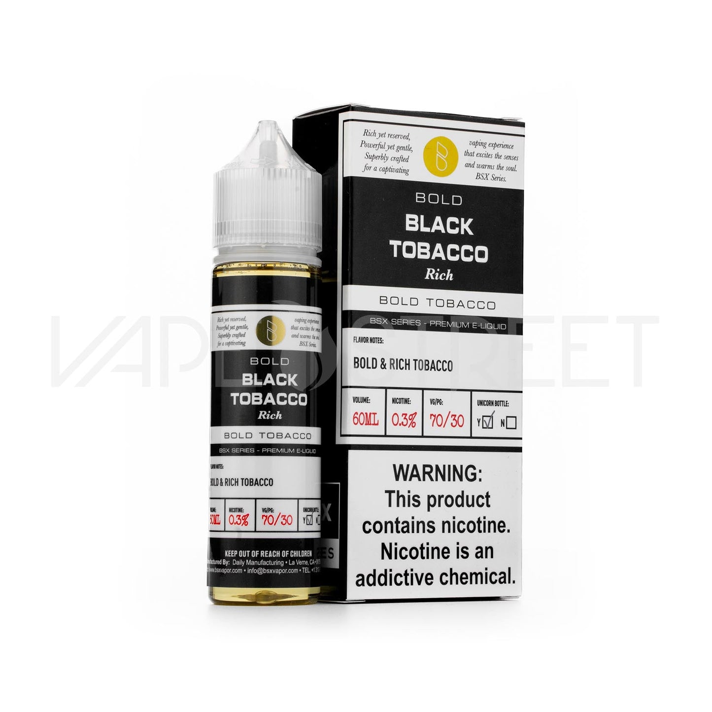 Glas BSX Series Black Tobacco 60mL Vape Juice