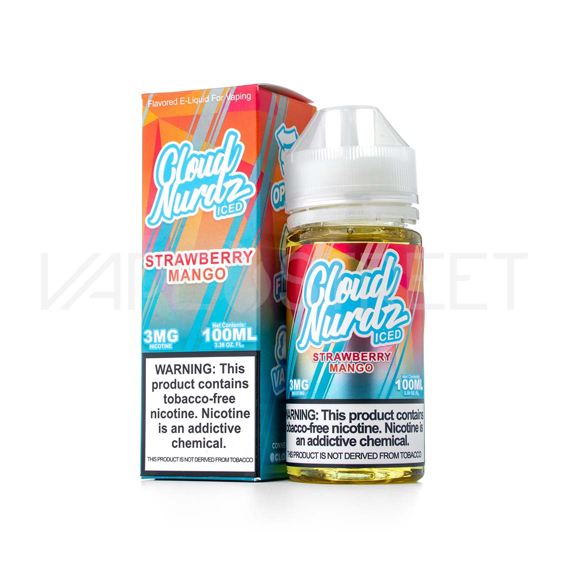 Cloud Nurdz TFN Iced Strawberry Mango 100ml Tobacco Free Nicotine