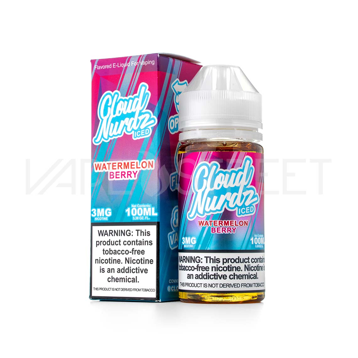 Cloud Nurdz TFN Iced Watermelon Berry 100ml Tobacco Free Nicotine