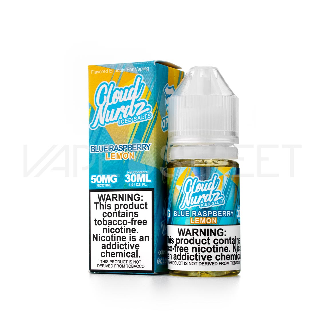 Cloud Nurdz TFN Salts Blue Raspberry Lemon Iced 30mL Vape Juice