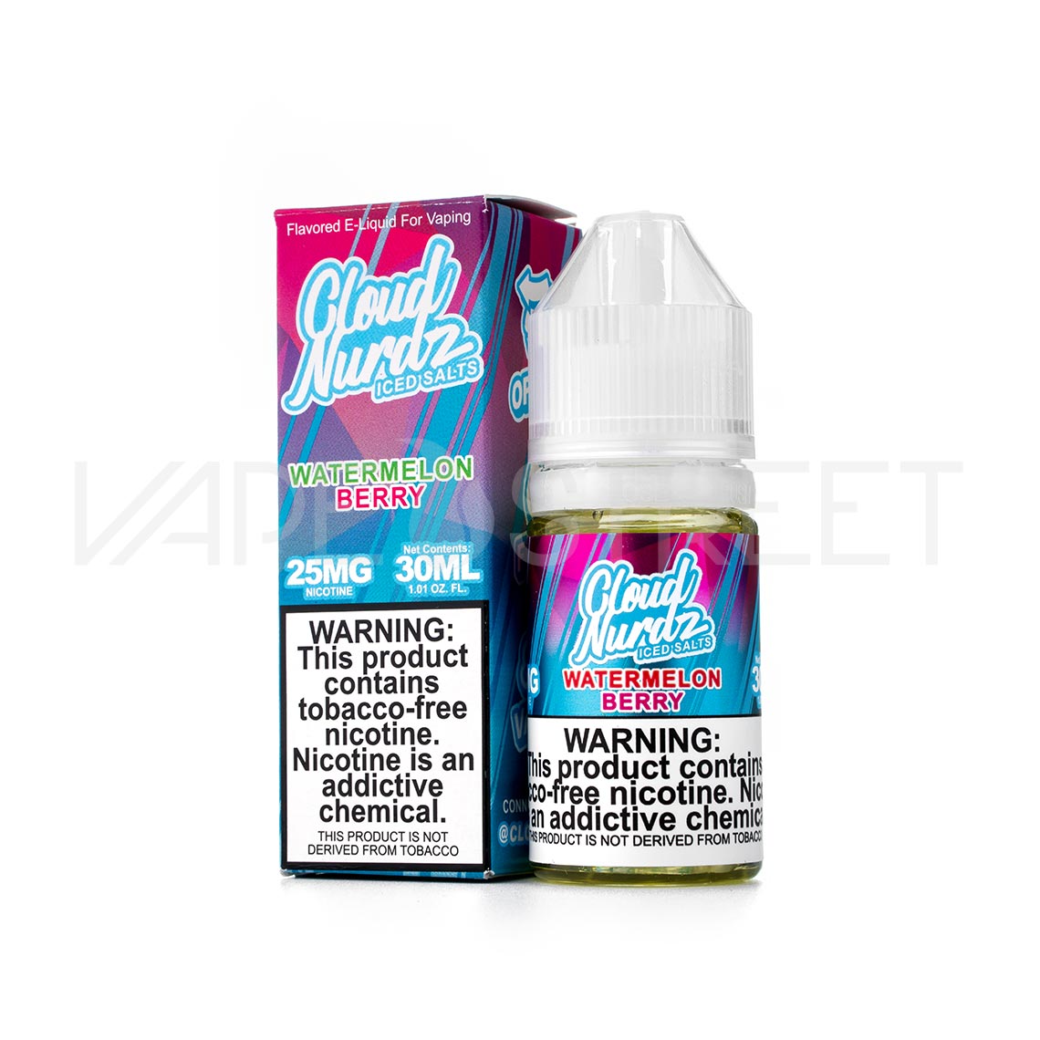 Cloud Nurdz TFN Salts Watermelon Berry Iced 30mL Vape Juice