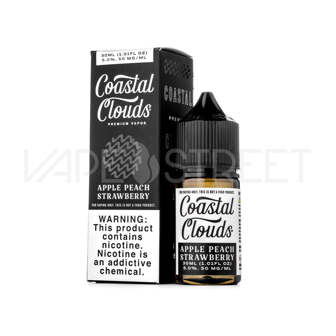 Coastal Clouds Salt Nic Apple Peach Strawberry 30ml Vape Juice