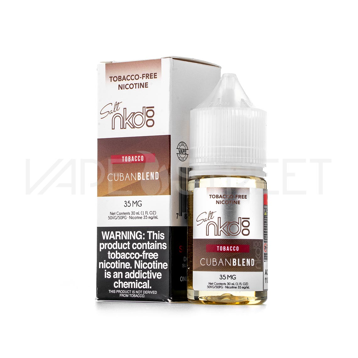 NKD 100 TFN Salt Tobacco Cuban Blend 30mL Vape Juice