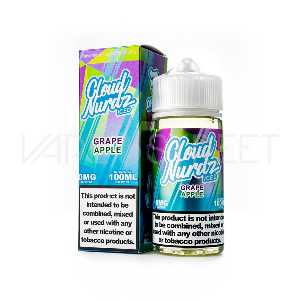 Cloud Nurdz Iced Grape Apple 100mL Freebase Nicotine Vape Juice