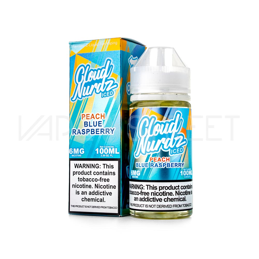 Cloud Nurdz TFN Iced Peach Blue Raspberry 100mL Vape Juice