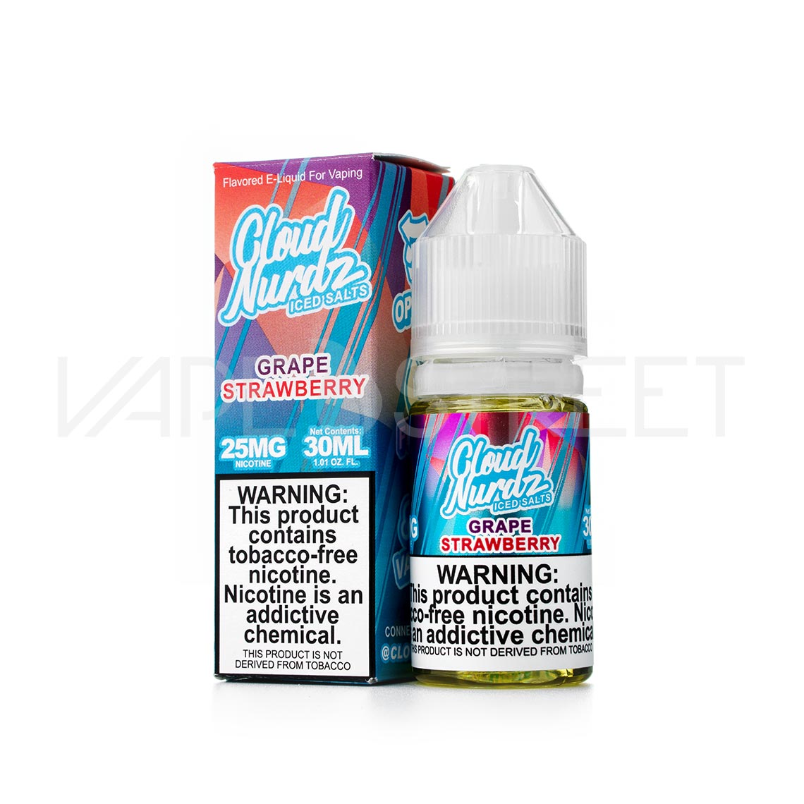 Cloud Nurdz TFN Salts Grape Strawberry Iced 30mL Vape Juice