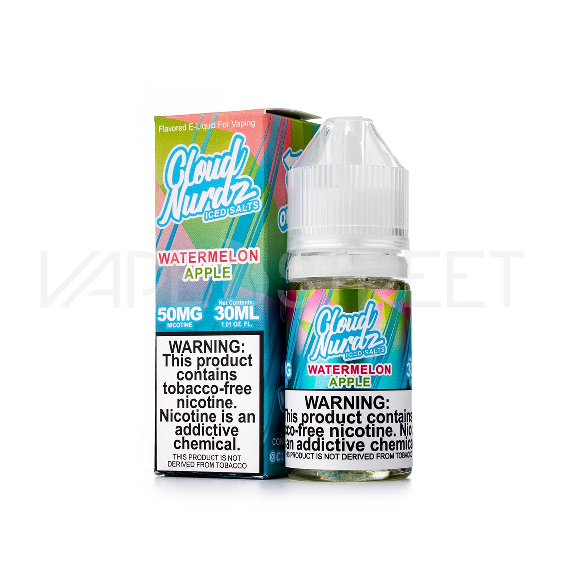 Cloud Nurdz TFN Salts Watermelon Apple Iced 30mL Vape Juice