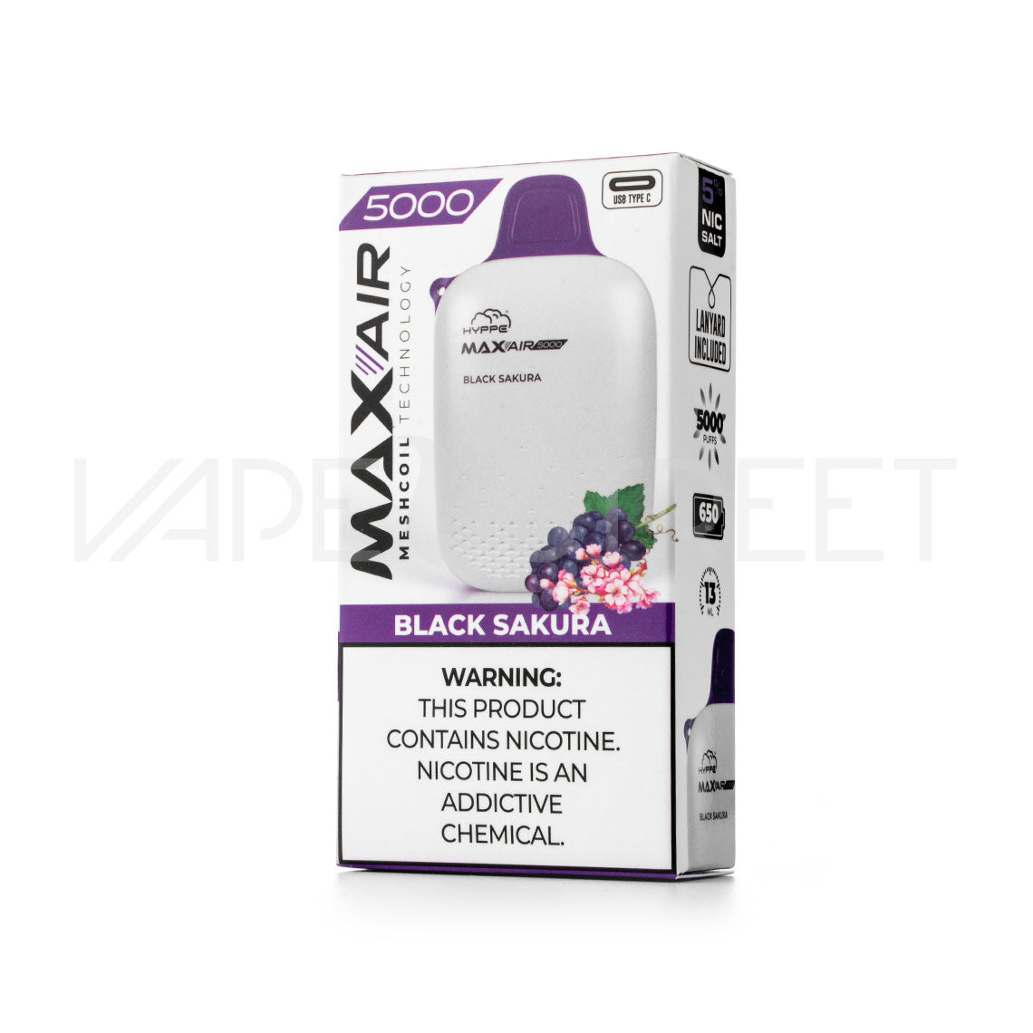 Hyppe Max Air Disposable Device 5000 Puffs Black Sakura