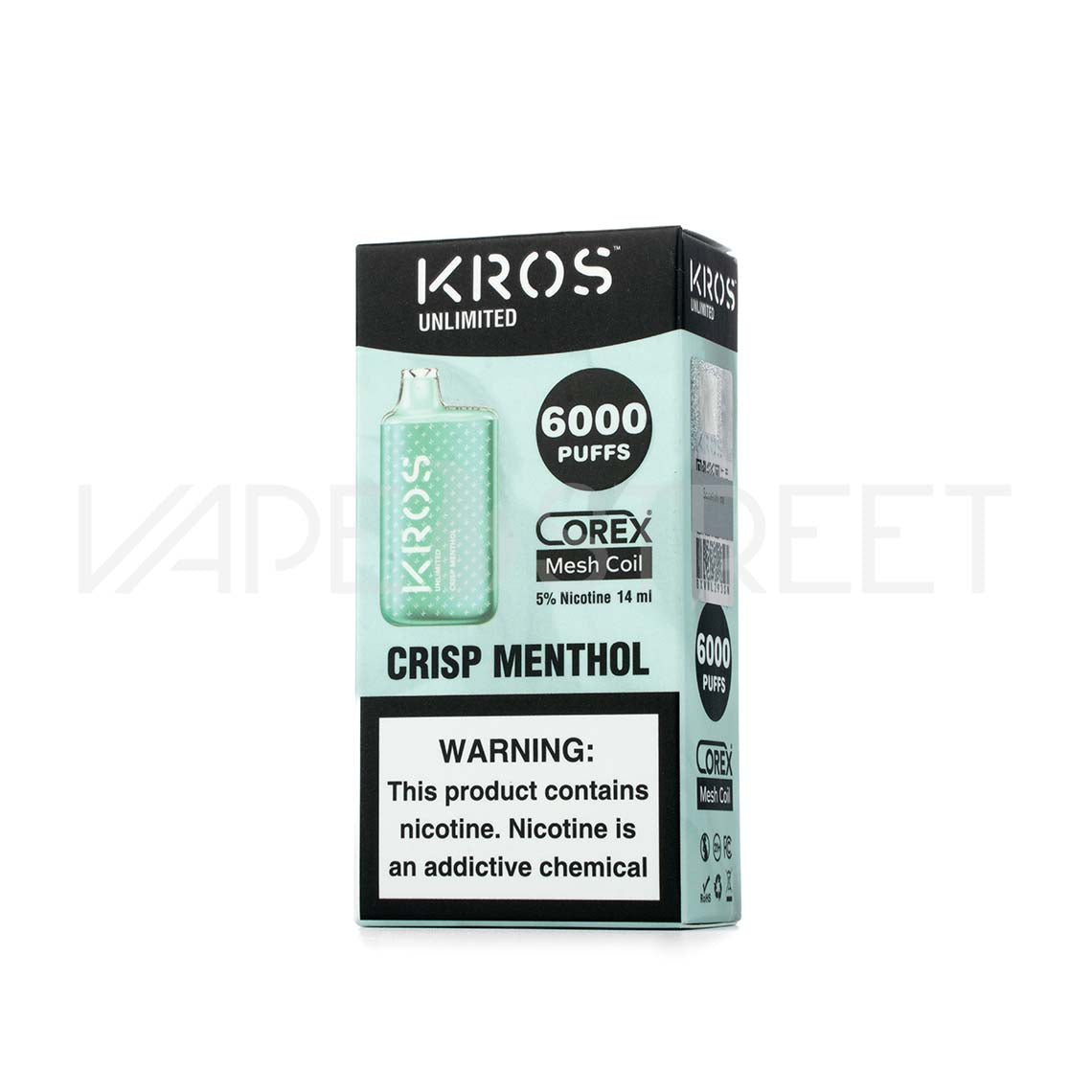 Kros Unlimited Disposable 6000 Puffs Crisp Menthol