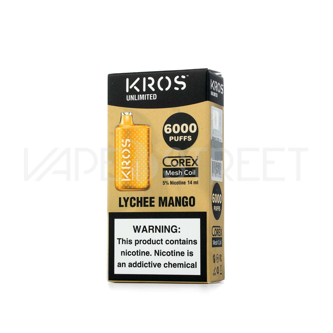 Kros Unlimited Disposable 6000 Puffs Lychee Mango