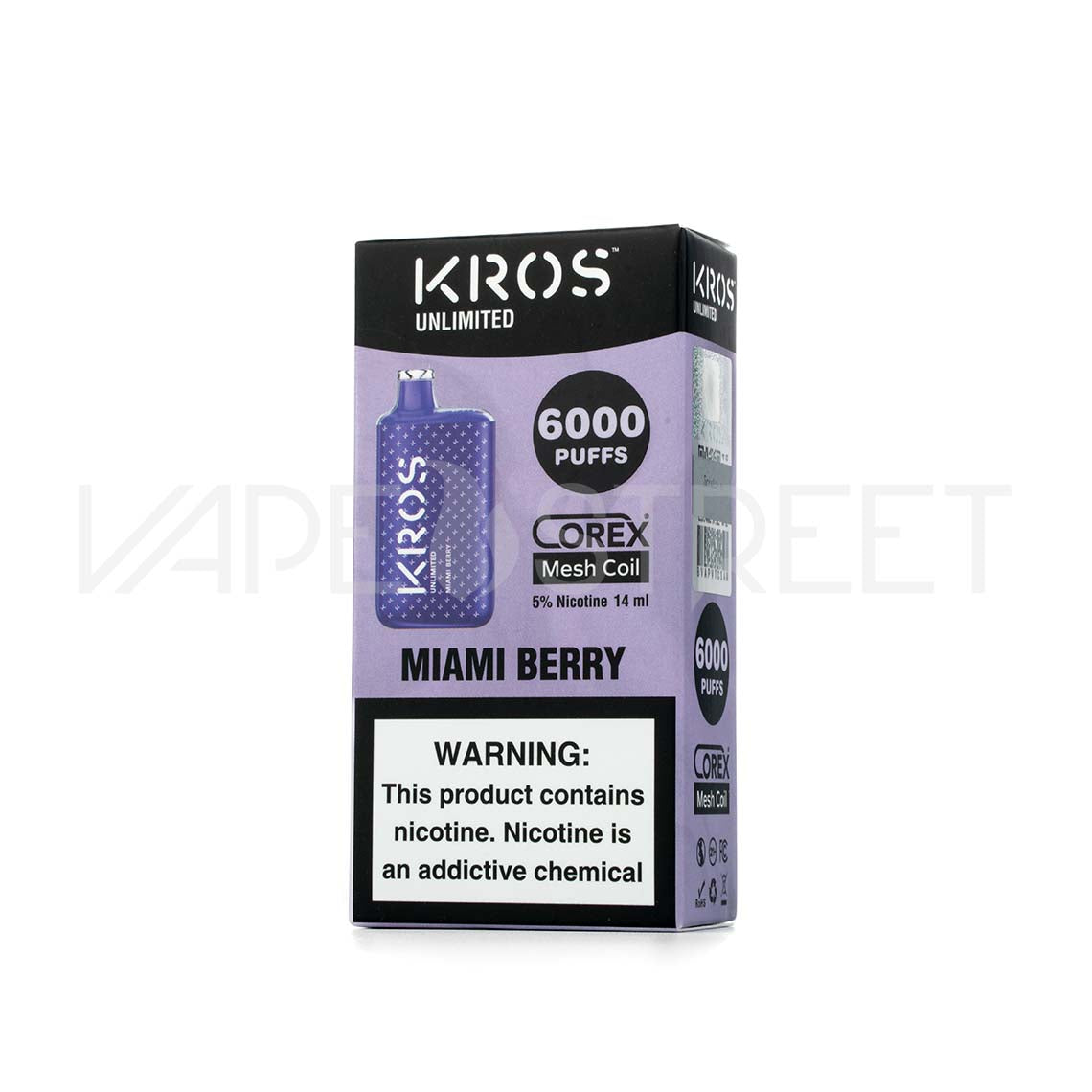 Kros Unlimited Disposable 6000 Puffs Miami Berry