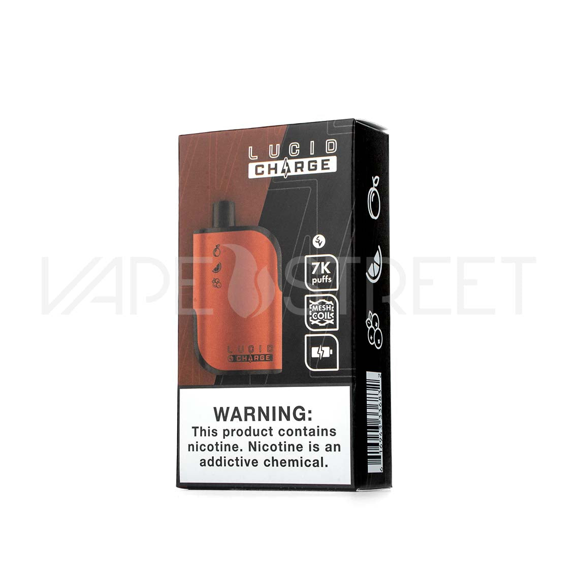 Lucid Charge Disposable Device 7000 Puffs Peach Orange Cranberry